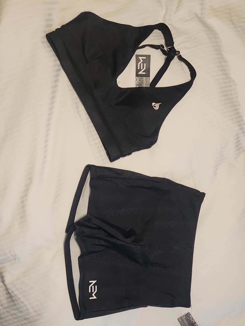 Ryderwear Black Snake Print Sports Bra & Shorts Set